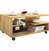 Couchtisch Stango, 40cm (H), 80x50cm (BxT), rechteckig, eiche / braun
