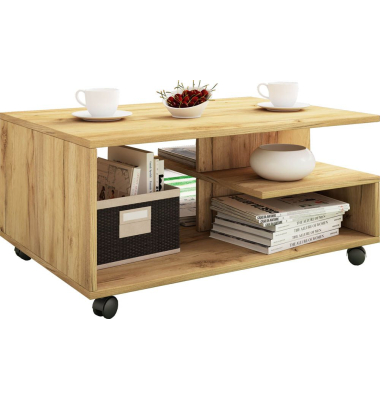 Couchtisch Stango, 40cm (H), 80x50cm (BxT), rechteckig, eiche / braun