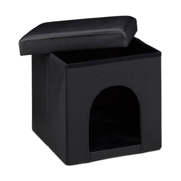 4052025046583 - Relaxdays - Hundebox Sitzhocker hbt 38 x 38 x 38 cm stabiler Sitzcube mit praktischer Tierhöhle für Hunde und Katze aus hochwertigem Kunstleder und 4052025046583 - Relaxdays - Hundebox Sitzhocker hbt 38 x 38 x 38 cm stabiler Sitzcube mit praktischer Tierhöhle für Hunde und Katze aus hochwertigem Kunstleder und
