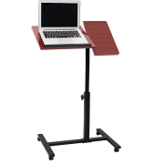 Computertisch 10019333_47, höhenverstellbar 58-95cm (H), 60x40,5cm (BxT), rotbraun / schwarz