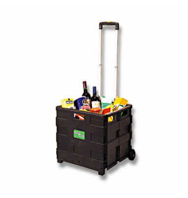 Einkaufstrolley 10013399_0, max. BeLiterastbarkeit bis ca. 35kg, außen 420x390x370mm, Kunststoff, Aluminium schwarz