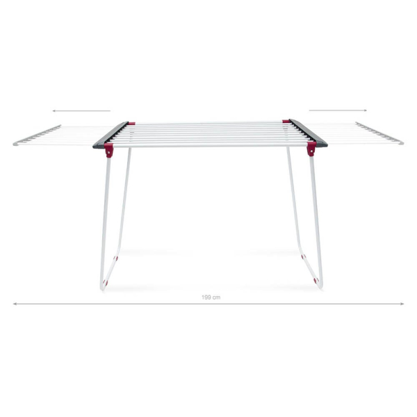 4052025188665 - Trockenständer ausziehbar aus Stahl Trockenlänge ca 18 m Wäscheständer HxBxT ca 91 x 63 x 199 cm weiß - Relaxdays 4052025188665 - Trockenständer ausziehbar aus Stahl Trockenlänge ca 18 m Wäscheständer HxBxT ca 91 x 63 x 199 cm weiß - Relaxdays