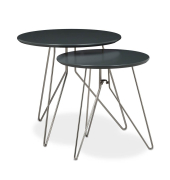 Beistelltisch-Set 10020364_0, 40/44cm (H), 40/60cmx40/48cm (BxT), rund, grau / silber