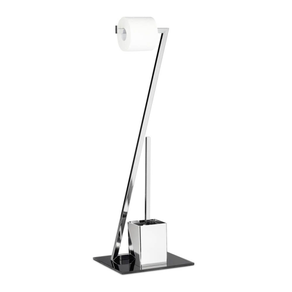 4052025204525 - Wc Garnitur glass h x b x t 77 x 25 x 25 cm Toilettenpapierhalter aus Glas und Metall in Edelstahl-Optik mit Klobürste als Klopapierhalter 4052025204525 - Wc Garnitur glass h x b x t 77 x 25 x 25 cm Toilettenpapierhalter aus Glas und Metall in Edelstahl-Optik mit Klobürste als Klopapierhalter