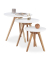 Beistelltisch-Set 10020644_0, 32/40,5/45,5cm (H), 32/40/50cmx32/40/50cm (BxT), rund, weiß / braun