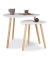 Beistelltisch-Set 10020988_0, 40/48cm (H), 40/60cmx40/60cm (BxT), dreieckig abgerundet, weiß / braun