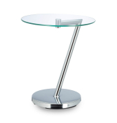 Beistelltisch 10021269_0, 52cm (H), 45x45cm (BxT), rund, transparent / silber