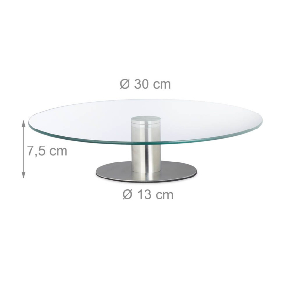 4052025222871 - Tortenplatte drehbar Standfuß Kuchenplatte zum Dekorieren Torten Drehteller für Kuchen ø 30cm transparent - Relaxdays 4052025222871 - Tortenplatte drehbar Standfuß Kuchenplatte zum Dekorieren Torten Drehteller für Kuchen ø 30cm transparent - Relaxdays