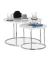 Beistelltisch-Set 10022595_0, 35 und 30cm (H), 60 und 40cmx60 und 40cm (BxT), rund, weiß / silber