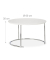 Beistelltisch-Set 10022595_0, 35 und 30cm (H), 60 und 40cmx60 und 40cm (BxT), rund, weiß / silber