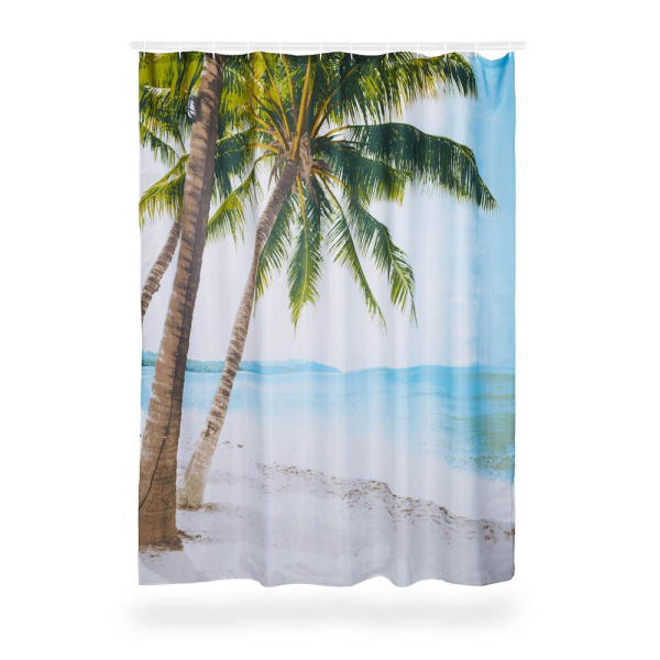 4052025226176 - Relaxdays Duschvorhang Strand Polyester wasserabweisend waschbar Anti-Schimmel Badewannenvorhang 180x180cm bunt 4052025226176 - Relaxdays Duschvorhang Strand Polyester wasserabweisend waschbar Anti-Schimmel Badewannenvorhang 180x180cm bunt