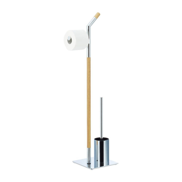 4052025245399 - Relaxdays - wc Garnitur mit Toilettenpapierhalter Toilettenbürste u Bürstenhalter HxBxT 90 x 24 x 20 cm silber-natur 4052025245399 - Relaxdays - wc Garnitur mit Toilettenpapierhalter Toilettenbürste u Bürstenhalter HxBxT 90 x 24 x 20 cm silber-natur