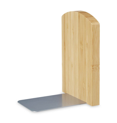 Buchstützen 10024620_0 11,5x12,5x17cm Bambus natur/silber