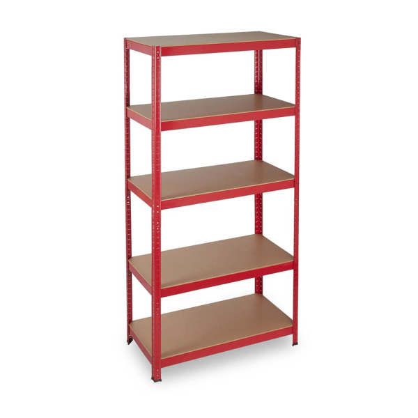 4052025267506 - Schwerlastregal Traglast 875 kg 5 Ebenen zum Stecken Keller Garage HxBxT 180x90x45 cm Stahl mdf rot - Relaxdays 4052025267506 - Schwerlastregal Traglast 875 kg 5 Ebenen zum Stecken Keller Garage HxBxT 180x90x45 cm Stahl mdf rot - Relaxdays