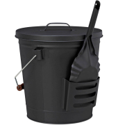 Ascheeimer mit Deckel 19,0 l schwarz