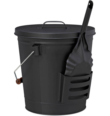 Ascheeimer mit Deckel 19,0 l schwarz