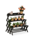 Blumentreppe Holz 90,0 x 55,0 x 85,5 cm schwarz