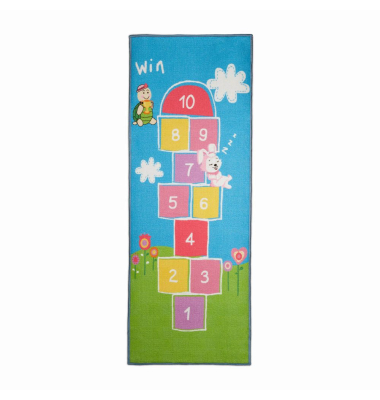 Spielteppich Hüpfspiel blau/bunt 70,0 x 180,0 cm
