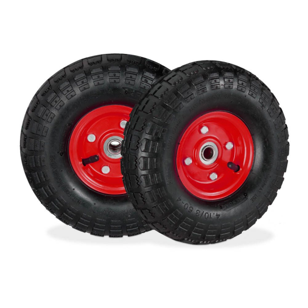 4052025908102 - relaxdays Sackkarrenräder luftbereift schwarz rot Stahl Felgen Achse 16 cm 4052025908102 - relaxdays Sackkarrenräder luftbereift schwarz rot Stahl Felgen Achse 16 cm