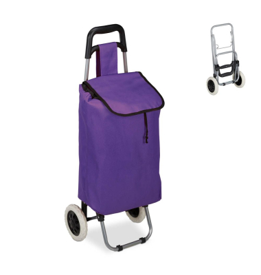 Einkaufstrolley 10029467_51, max. BeLiterastbarkeit bis ca. 10kg # Schloss, außen 910x400x300mm, Stahl, Stoff lila