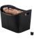 Kunstleder XL Kaminholzkorb 27,0 l schwarz 55,0 x 42,5 x 35,5 cm