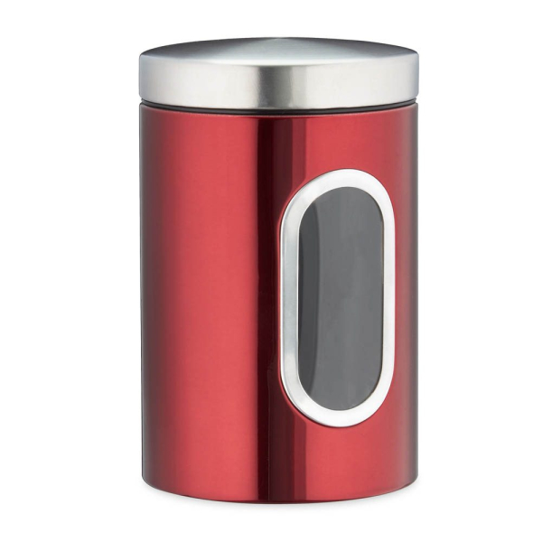 4052025922979 - Relaxdays - Vorratsdose mit Deckel & Sichtfenster 14 l für Kaffee Mehl Pasta Aufbewahrungsdose Küche Metall rot 4052025922979 - Relaxdays - Vorratsdose mit Deckel & Sichtfenster 14 l für Kaffee Mehl Pasta Aufbewahrungsdose Küche Metall rot