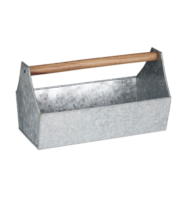 Blumenkasten Metall 36,0 x 20,0 x 20,0 cm silber