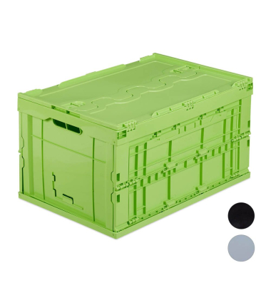 Klappbox 10022590_53, 60 Liter mit Deckel, außen 585x395x325mm, Polypropylen grün