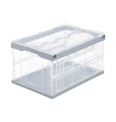Klappbox 10022589_111, 60 Liter, außen 595x395x315mm, Polypropylen transparent/grau