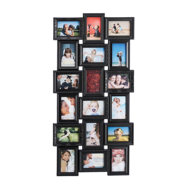 4052025940089 - Bilderrahmen Collagen 18 Bilder 10x15 Hoch- & Querformat antik Wand Fotocollage HxB 104 x 54 cm schwarz - Relaxdays 4052025940089 - Bilderrahmen Collagen 18 Bilder 10x15 Hoch- & Querformat antik Wand Fotocollage HxB 104 x 54 cm schwarz - Relaxdays
