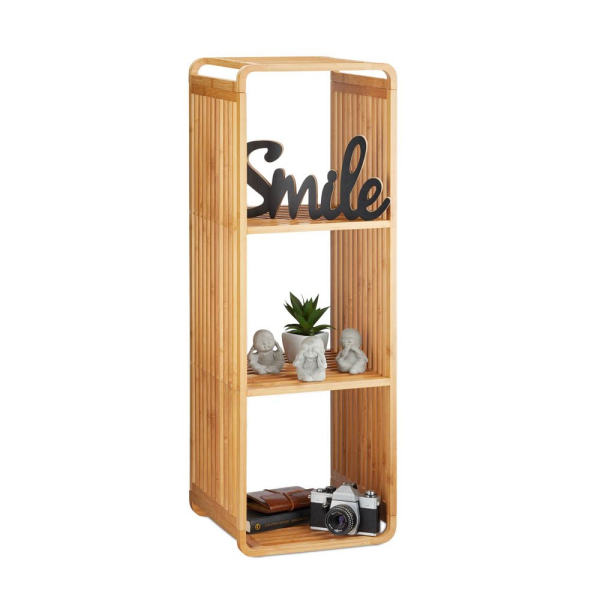 4052025944186 - Relaxdays Bambus Regal abgerundetes Standregal schmales Badregal mit 4 Ablagen quadratisch HBT 96x33x33 cm natur 4052025944186 - Relaxdays Bambus Regal abgerundetes Standregal schmales Badregal mit 4 Ablagen quadratisch HBT 96x33x33 cm natur