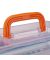 Aufbewahrungsbox 10024158_57 mit Deckel, außen 390x330x170mm, Kunststoff transparent/orange