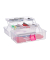 Aufbewahrungsbox 10024158_52 mit Deckel, außen 390x330x170mm, Kunststoff transparent/pink