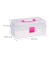 Aufbewahrungsbox 10024158_52 mit Deckel, außen 390x330x170mm, Kunststoff transparent/pink