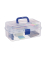 Aufbewahrungsbox 10024158_45 mit Deckel, außen 390x330x170mm, Kunststoff transparent/blau