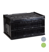 Klappbox 10022590_46, 60 Liter mit Deckel, außen 585x395x325mm, Polypropylen schwarz