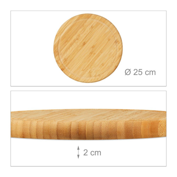 4052025955199 - Frühstücksbrettchen 2er Set Bambus rund 25 cm Küchenbrett pflegeleicht natürlich messerschonend natur - Relaxdays 4052025955199 - Frühstücksbrettchen 2er Set Bambus rund 25 cm Küchenbrett pflegeleicht natürlich messerschonend natur - Relaxdays