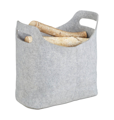 Kaminholztasche 20,0 l grau 40,0 x 23,0 x 39,5 cm