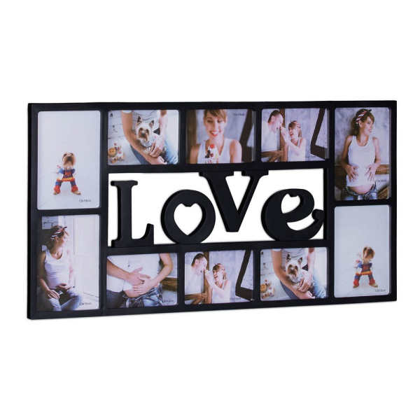 4052025959661 - Relaxdays Bilderrahmen Collage LOVE Fotorahmen 10 Bilder Wandgalerie für Fotocollagen HBT 365 x 72 x 2 cm schwarz 4052025959661 - Relaxdays Bilderrahmen Collage LOVE Fotorahmen 10 Bilder Wandgalerie für Fotocollagen HBT 365 x 72 x 2 cm schwarz