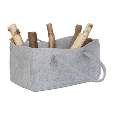 Kaminholztasche 27,0 l grau 25,0 x 50,0 x 25,0 cm