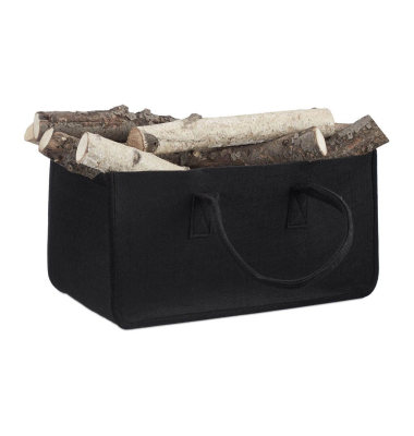 Kaminholztasche 27,0 l schwarz 25,0 x 50,0 x 25,0 cm