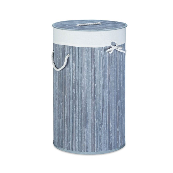 4052025961886 - Relaxdays Wäschekorb Bambus faltbare Wäschetonne mit Deckel Volumen 70 Liter Wäschesack Baumwolle rund Ø 41 cm grau 4052025961886 - Relaxdays Wäschekorb Bambus faltbare Wäschetonne mit Deckel Volumen 70 Liter Wäschesack Baumwolle rund Ø 41 cm grau