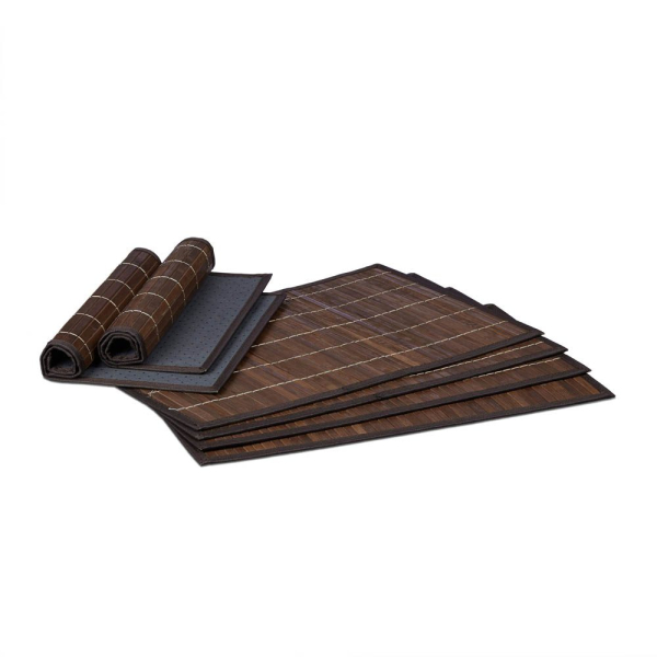 4052025965327 - Tischset 6 teilig Platzdeckchen Bambus rutschhemmende Unterseite 30 x 45 cm 6er Platzset 6 Tischmatten abwischbar braun - Relaxdays 4052025965327 - Tischset 6 teilig Platzdeckchen Bambus rutschhemmende Unterseite 30 x 45 cm 6er Platzset 6 Tischmatten abwischbar braun - Relaxdays