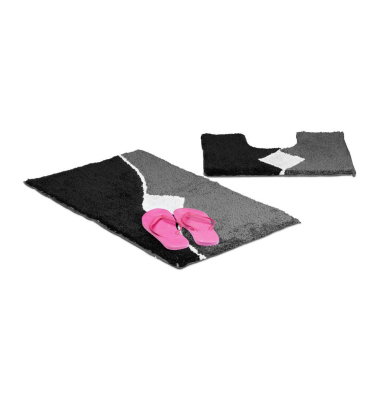 Badematten-Set grau