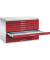 7100 Planschrank rot/grau 10 Schubladen