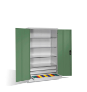 Werkstattschrank 8932-503, Stahl abschließbar, 4 OH, 120 x 195 x 60 cm, grün/lichtgrau