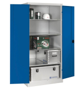 Werkstattschrank 8924-052, Stahl abschließbar, 5 OH, 93 x 195 x 80 cm, blau/lichtgrau