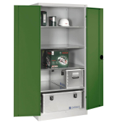 Werkstattschrank 8924-052, Stahl abschließbar, 5 OH, 93 x 195 x 80 cm, grün/lichtgrau