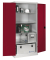 Werkstattschrank 8924-052, Stahl abschließbar, 5 OH, 93 x 195 x 80 cm, rot/lichtgrau