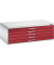 7100 Planschrank rot/grau 5 Schubladen